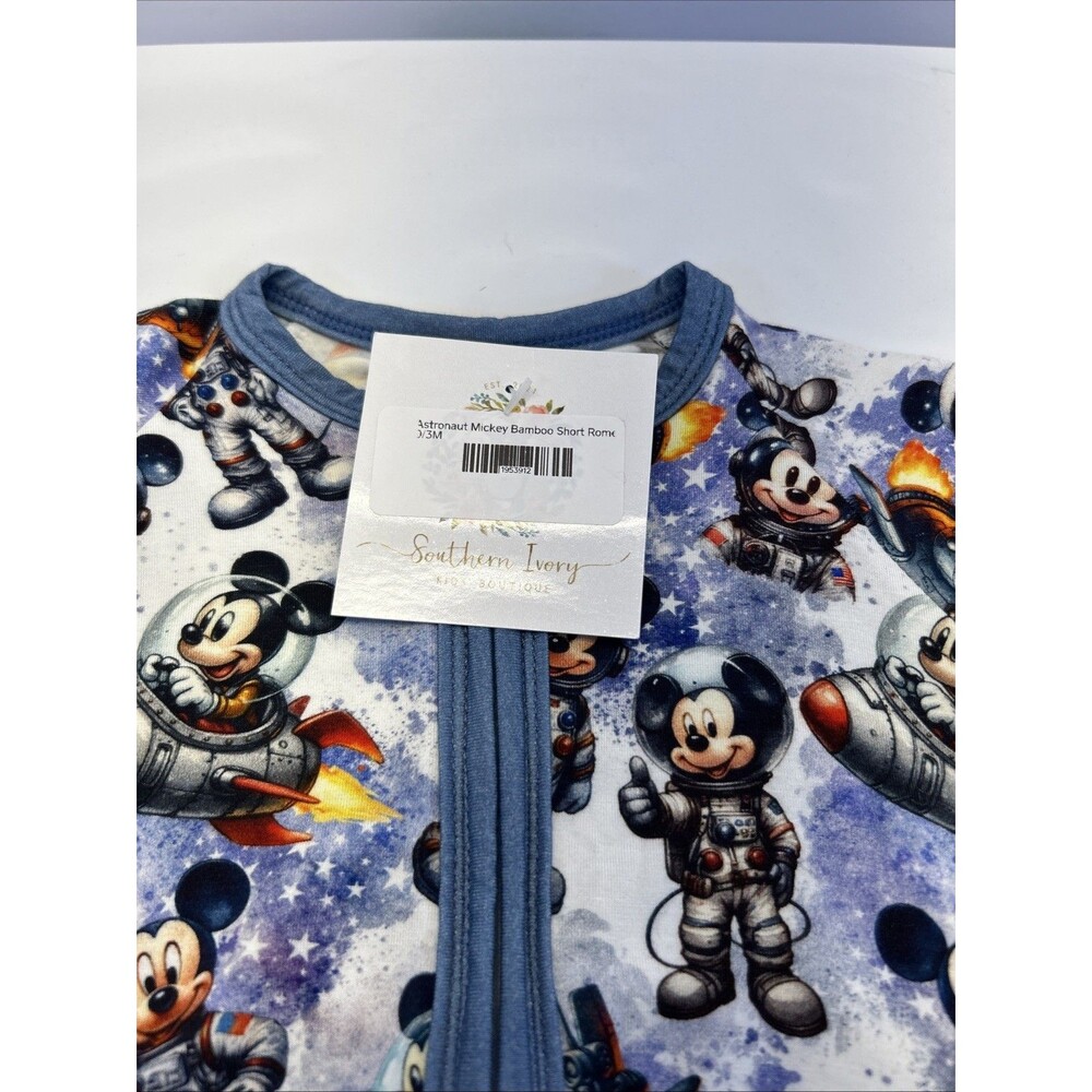 Southern Ivy Baby Scoby/Mickey Romper 1 Piece Zip Front Lot of 2 SZ 0-3 Mo New - Picture 5 of 8